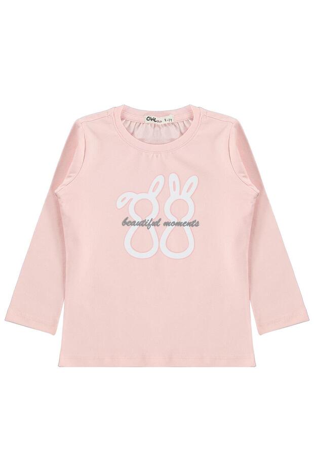 Rabbit Printed Sweatshirt for Ages 6-9 - Powder
