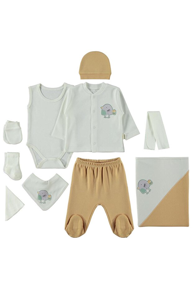 Cute Parrot Bodysuit Sets - Brown