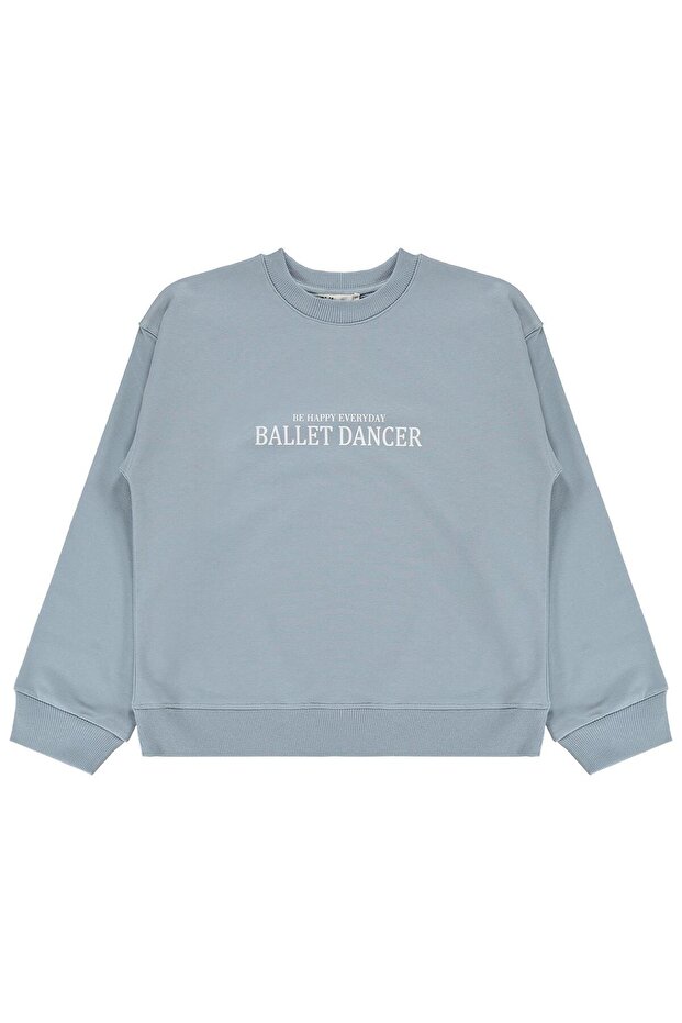 Ballet Dancer Printed Sweatshirt for Ages 10-13 - Blue