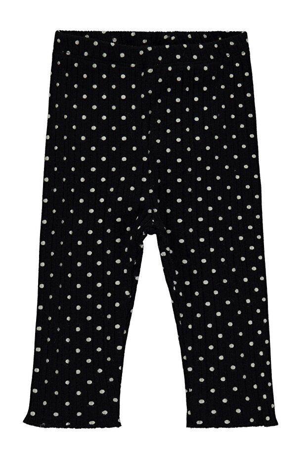 Polka Dot Print 6-18 Months Leggings - Black