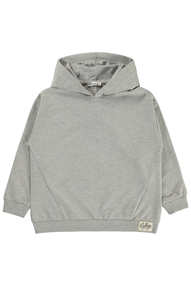 Basic Hooded Sweatshirt for 6-9 Years - Gray