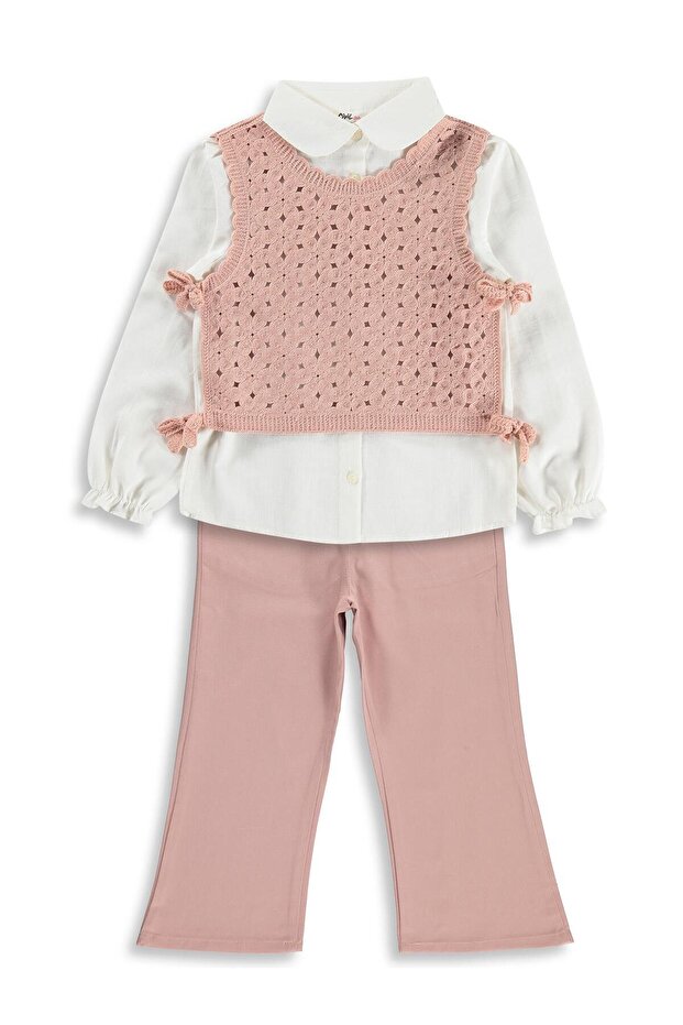Floral Patterned Set for 2-5 Years - Pink