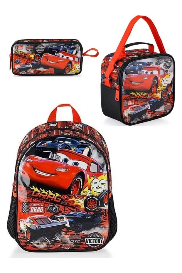 Disney 48255 Lightning Mcqueen 3-Piece Kindergarten Bag Set