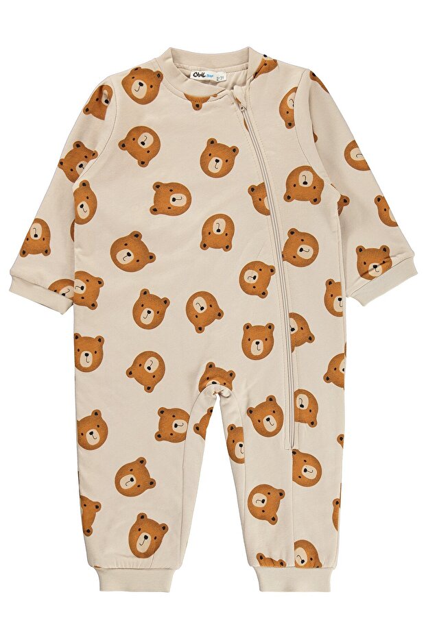 Teddy Bear Printed 1.2 Tog 2-5 Years Old Sleeping Bag - Beige