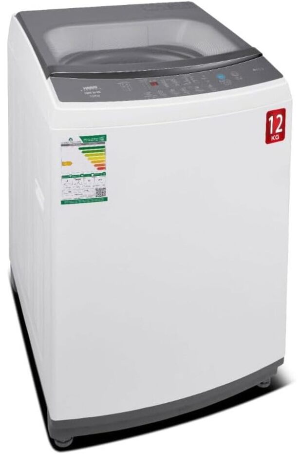 غسالة ملابس ذات تحميل علوي سعة 12 كجم باللون الأبيض طراز HWM12W-24N