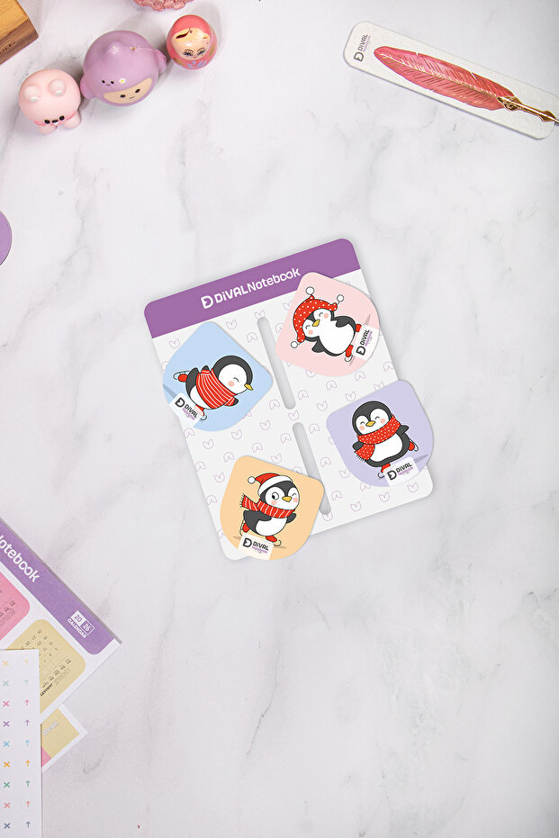 Magnetic Book Marker Set of 4 - Penguin Series