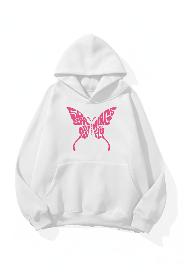 Unisex Soft Textured Aura Printed Design Oversize 3 Thread Hoodie Sweatshirt