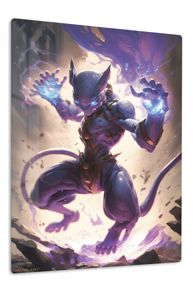 Mewtwo Anime Metal Wall Art