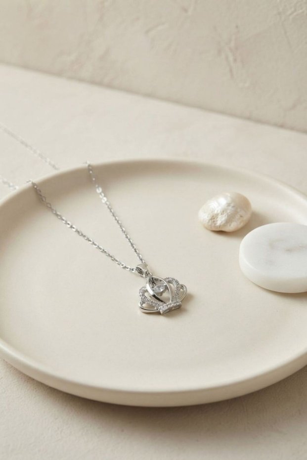 316L Steel Chain Silver Color Crown Model Necklace