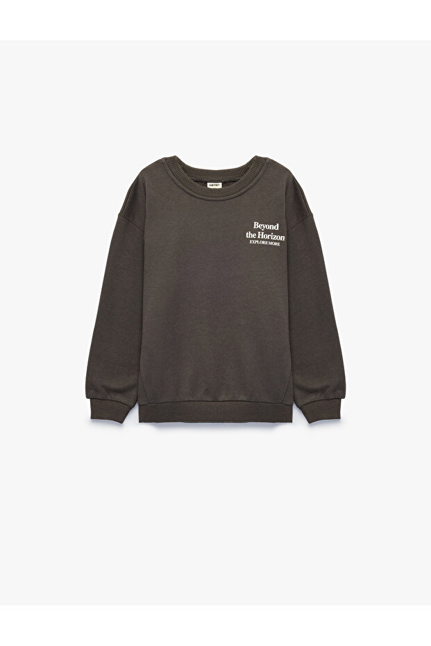 Printed Cotton Crew Neck Long Sleeve Sweatshirt