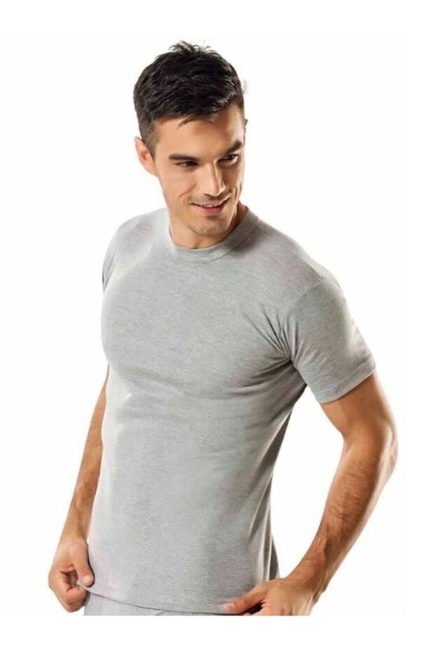 Tutku-Men's Crew Neck Undershirt - Gray