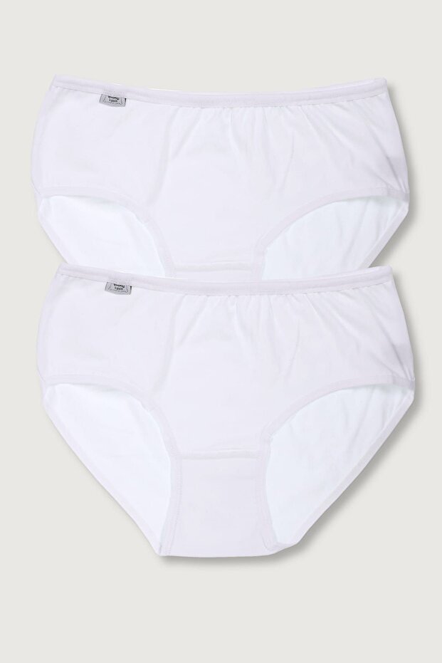 Tutku-Women's White 2 Pack Lycra Bato Panties Elf568T0924Ccm2