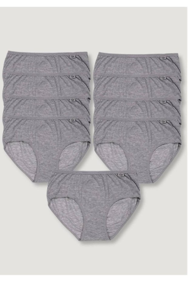 Tutku-Men's Gray Ribbed Long Underpants Elf568Tccm New Season (9 Pieces Economic Package)