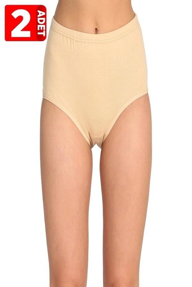 Tutku-2 Pack 100% Cotton 100% Cotton Bato Panties White-Black-Tan