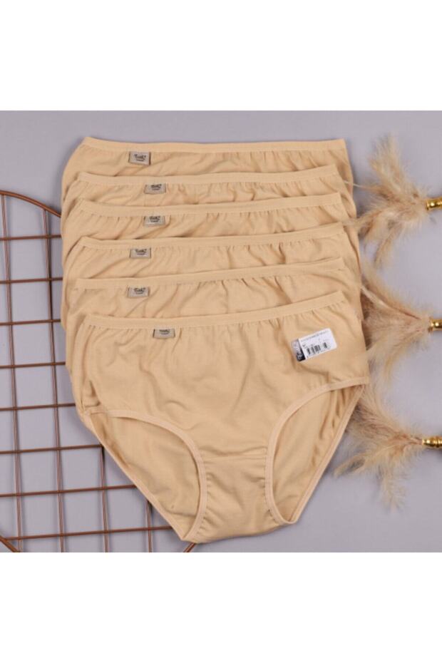 Tutku-Women's Beige Elastane Panties 6-Pack 0924