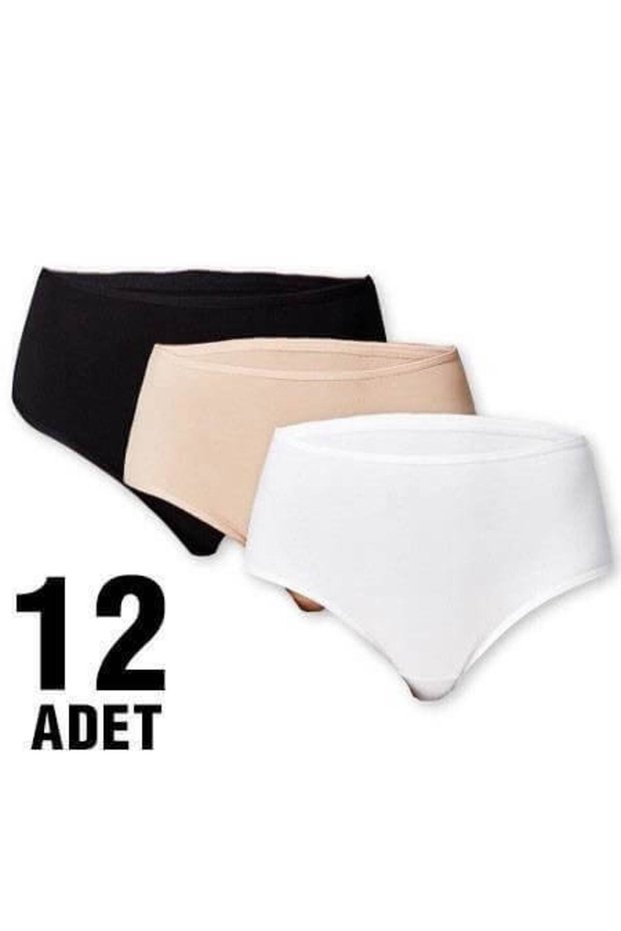 Tutku-White Lycra Women's Bato Panties 12-Pack