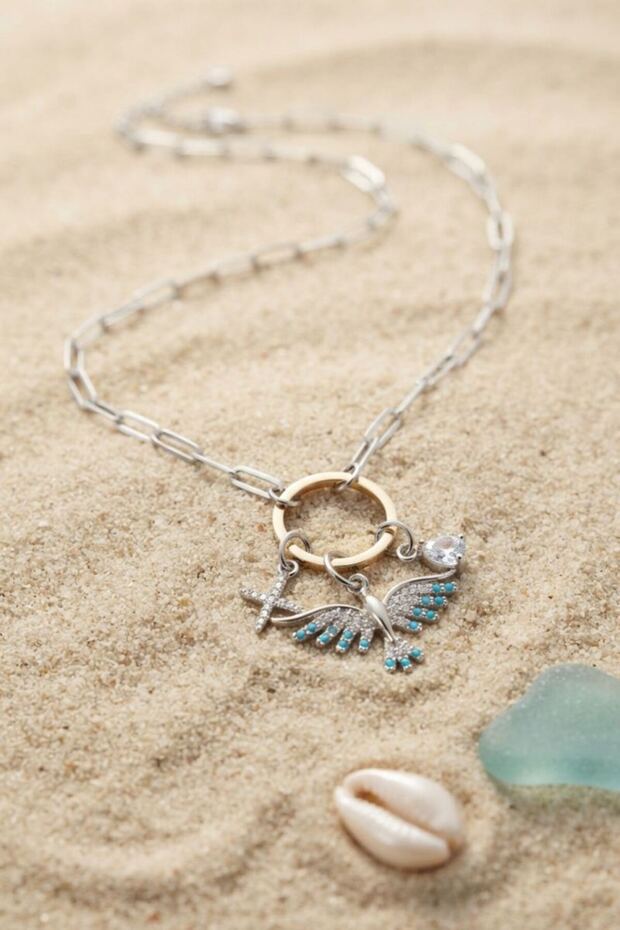 Silver Color Paperclip Chain Phoenix Model Women's Necklace