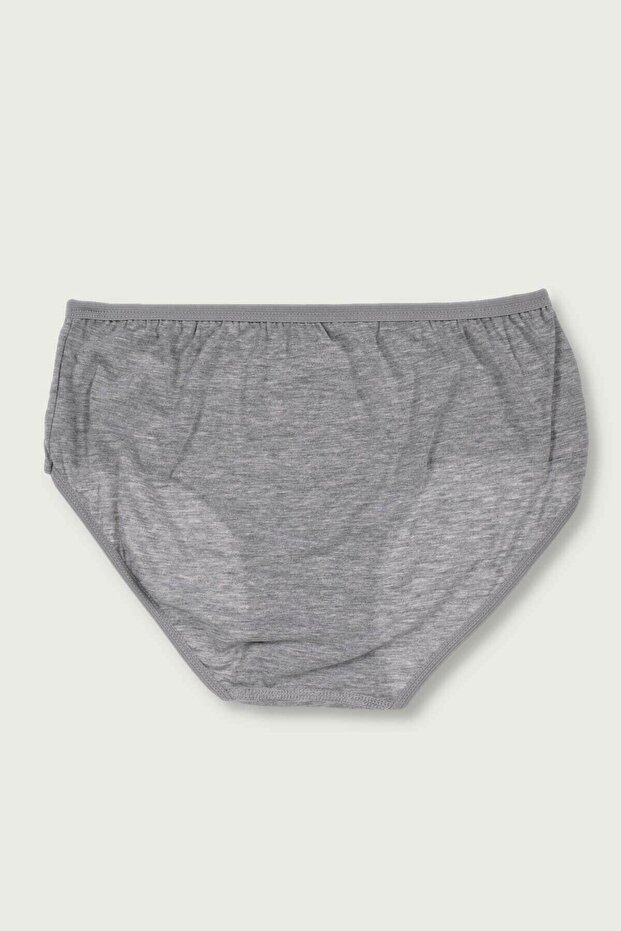Tutku-Women's Gray Bato Kalınbel Rubber Panties 10-Pack