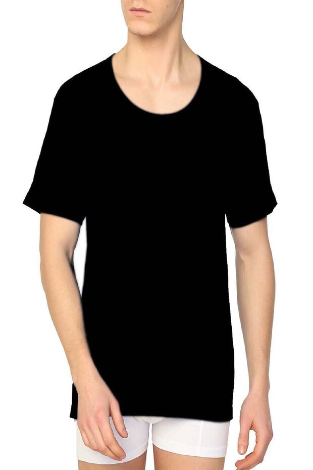 Tutku-Men's Black 6-Piece Crew Neck Undershirt