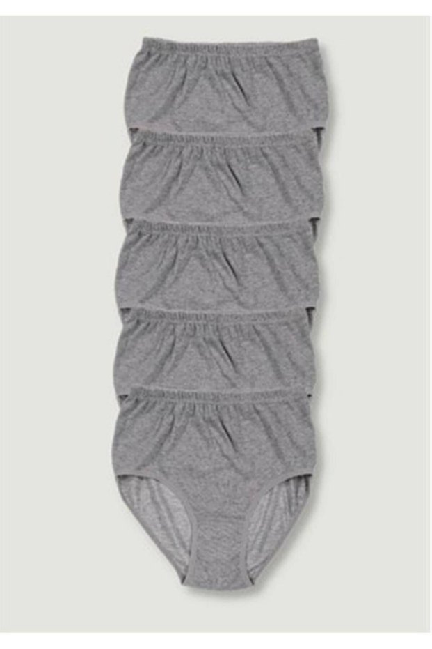 Women's 6-Piece High Waist Elastic Ribbed (Lycra) Bato Gray New Season
