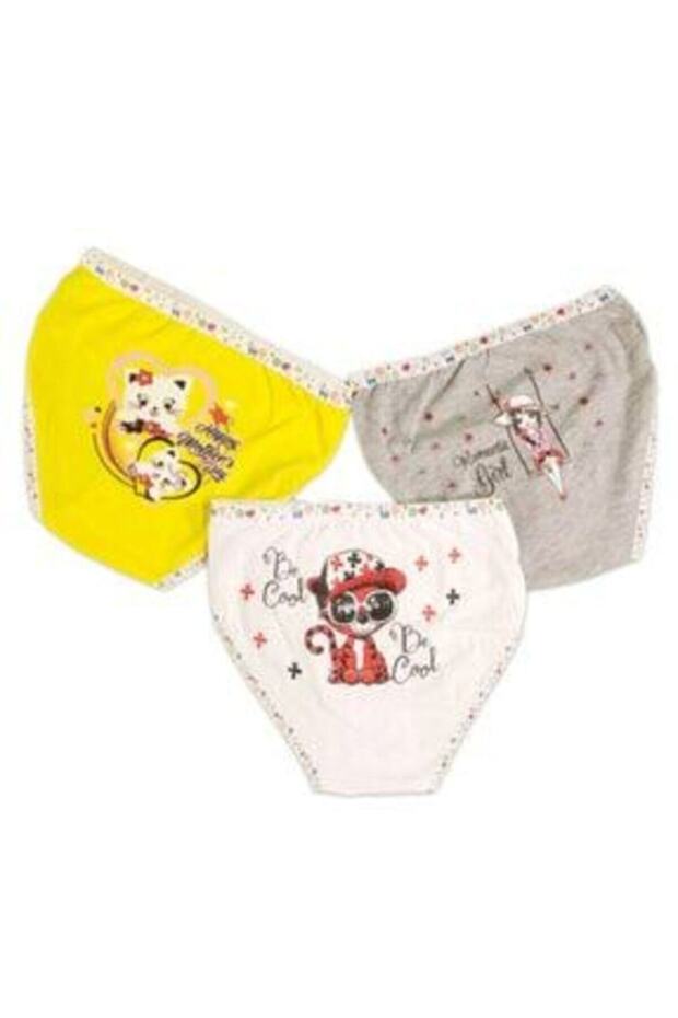 Tutku-Kız Çocuk Bato Panties 5-Pack Powder-Grey-Mint Green-Pink-Powder