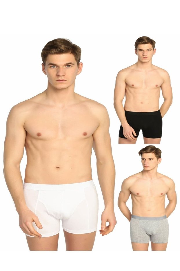 Tutku-Men's Slip Battal (Pack of 6 Black and Gray) 100% Cotton