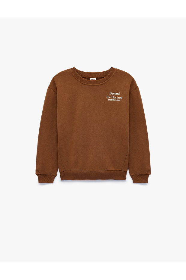 Printed Cotton Crew Neck Long Sleeve Sweatshirt