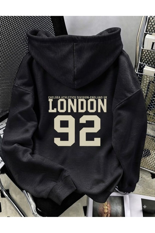 Unisex Chelsea London 92 Front and Back Printed Hooded Sweatshirt