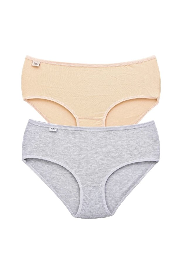 Tutku-Women's Gray Elastane Bato Panties 6-Pack