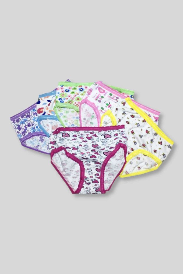 Tutku-Girls' Multicolor 6-Pack 084Elastane Cotton Printed Girls' Panties