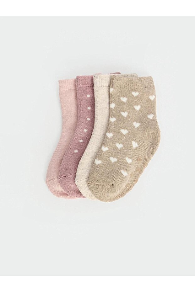 Patterned Baby Girl Socks 4-Pack (W6)