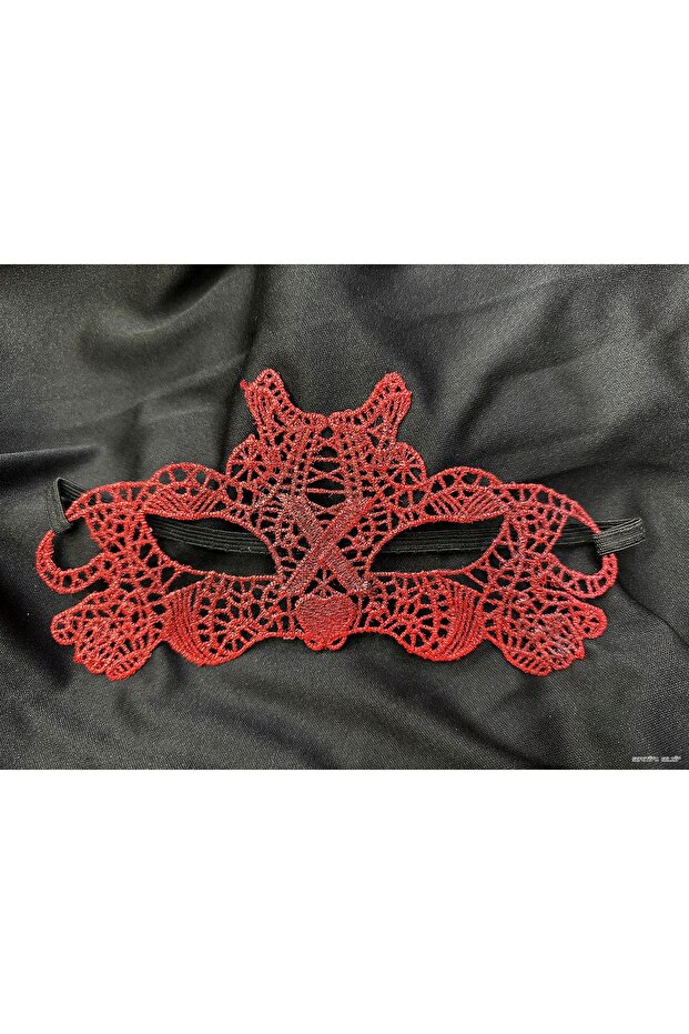 Spt-Gld Red Lace Masquerade Mask Double-Sided (221743) No. 10