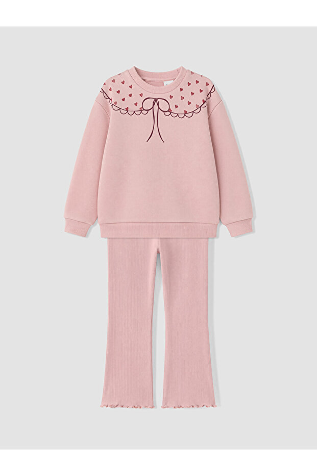 Heart Patterned Girl's Set