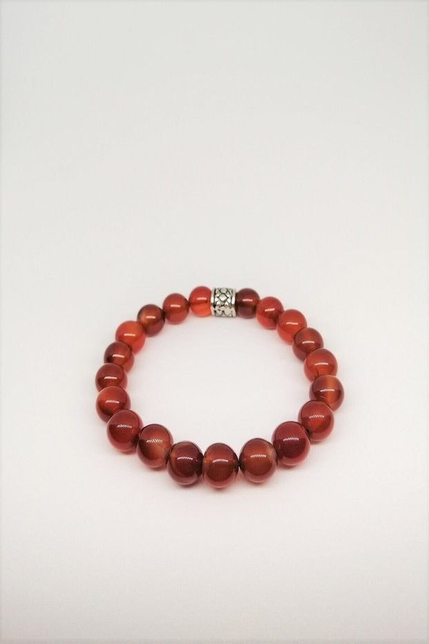 Certified Red Agate Natural Stone Bracelet