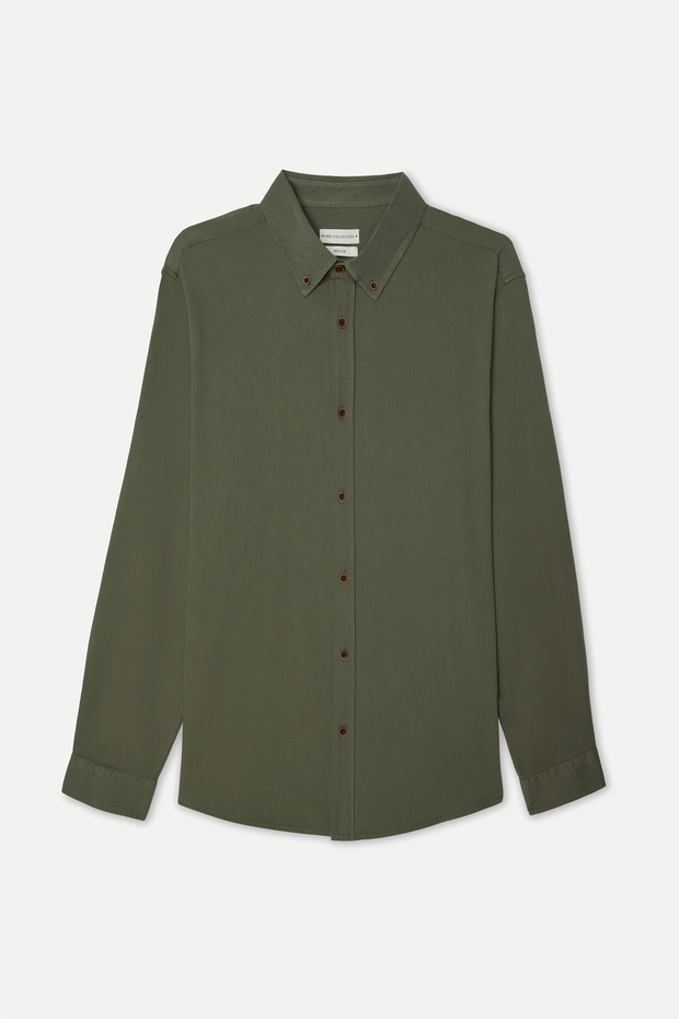 Men's Khaki Regular Fit Long Sleeve Shirt