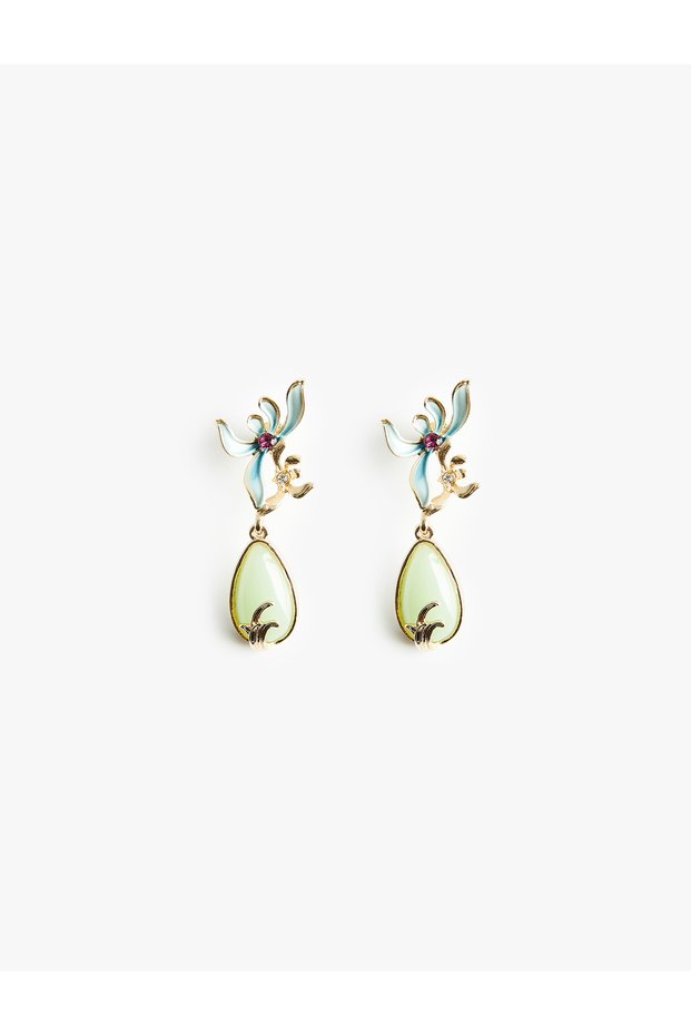Multi-Colored Drop Earrings with Dangle