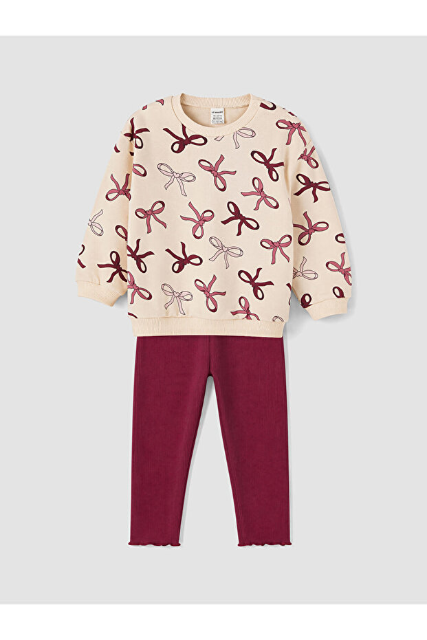 Bow Patterned Girls' Tights Set
