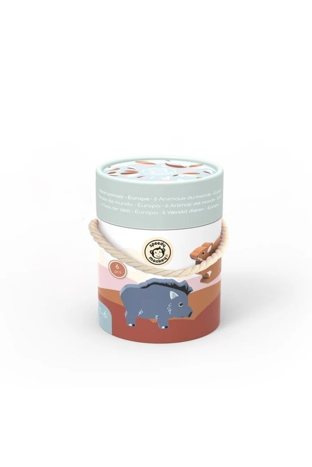 Educational set with animals from Europe