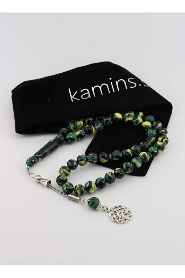 Amber Resin / 45 Bead / Tasbih / Prayer Beads / Yellow & Green