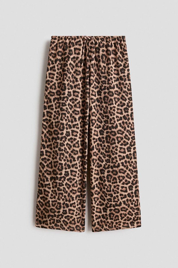 Textured jersey trousers