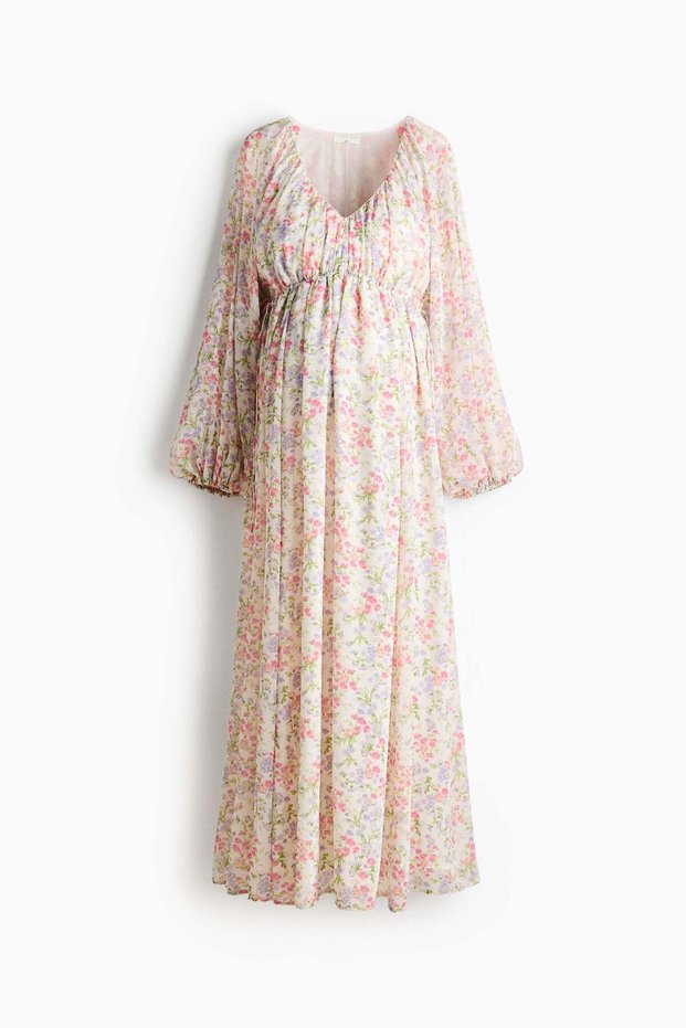 MAMA Balloon-sleeved maxi dress
