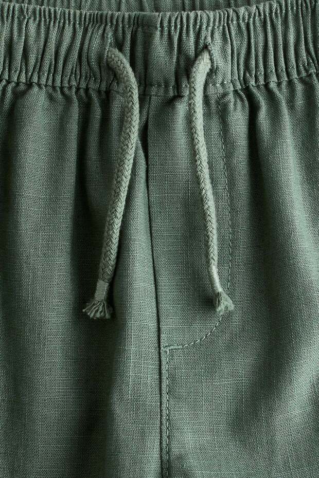 Linen-blend trousers