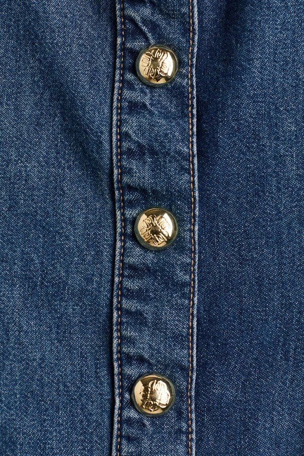 Flared-skirt denim dress