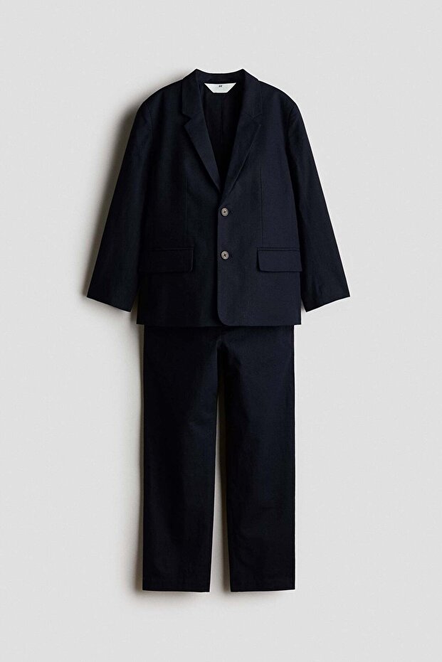 Linen-blend suit