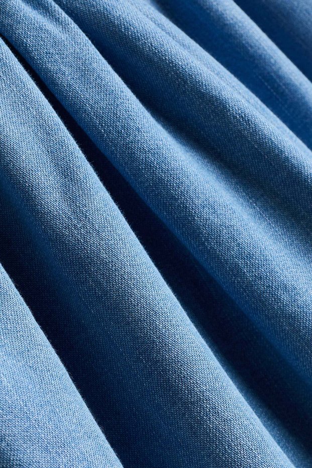 Bow-detail denim dress