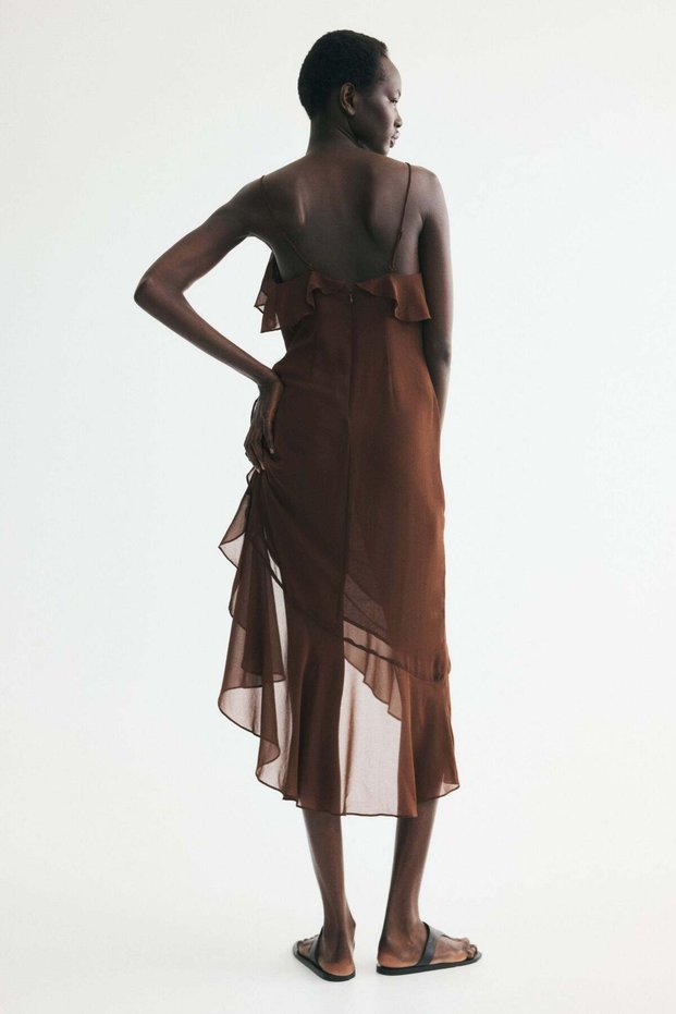 Flounced strappy dress