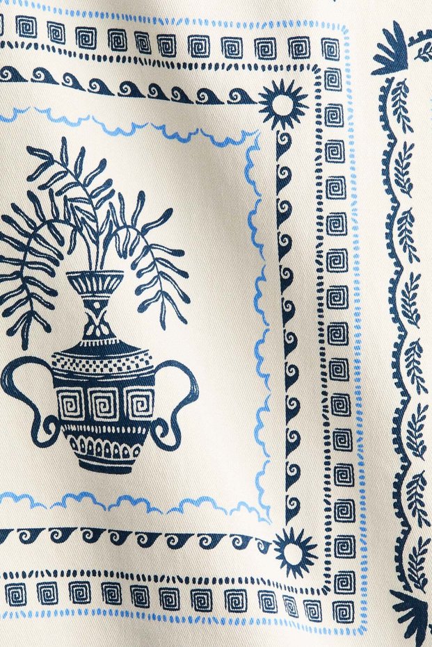Open-back twill dress