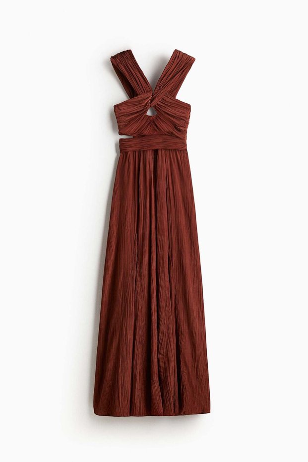 Draped plissé dress