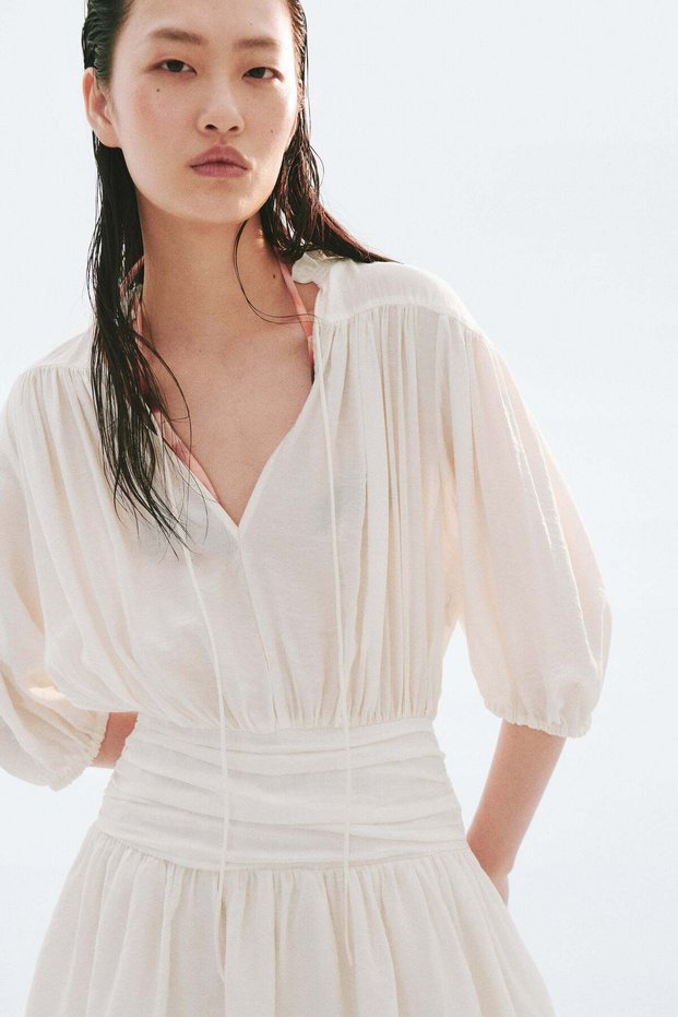 Draped tunic dress