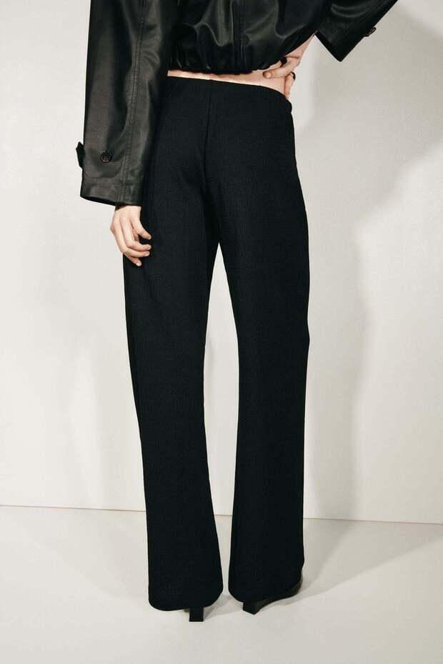Textured jersey trousers